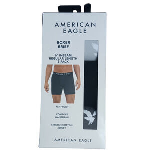 American Eagle Mens 3-Pack Classic 6" Boxer Brief Multi-Color X-Small (26-28")